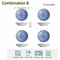 Axyaa Ceramic Round Snack Plate Set - 4pcs
