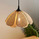 Axyaa Rattan Wicker Petal LED Pendant Light for Home Indoor Decor