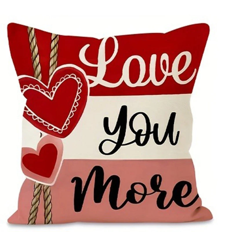Axyaa Love Print Pillowcase - Romantic Sweet Home Decor & Gift