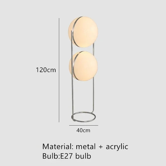 Axyaa Chrome Metal Acrylic Ball Floor Lamp White - Stylish Living Room Decor