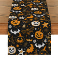 Axyaa Halloween Pumpkin Ghost Table Runner - Festive Farmhouse Decor