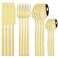 Axyaa Rose Gold Cutlery Set - 16-Piece Stainless Steel Dinnerware Flatware