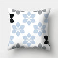 Axyaa Geometric Polyester Cushion Cover 45x45cm, Blue Gray Home Decor Pillowcase