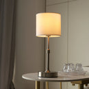 Axyaa 5w Rechargeable Table Lamp Copper White Linen Fabric USB Touch Cordless