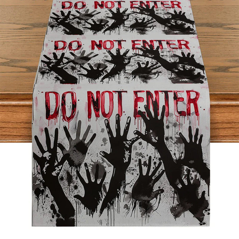 Axyaa Halloween Hand Figure Table Runner for Farmhouse Dining, Wedding Party Decor