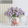 Axyaa Ceramic Vase & Flower Arrangement Set - Home Decor Crafts
