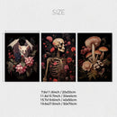 Axyaa Dark Gothic Mushroom Skull Bat Canvas Wall Art Set