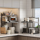 Axyaa Retractable Microwave Oven Storage Rack Adjustable Seasoning Shelf Counter Organizer