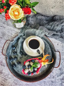 Axya Vintage Metal Plate for Home and Restaurant Decoration
