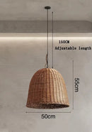 Axyaa Bamboo Pendant Lamp for Japanese Living Room, Retro Style Zen Lighting