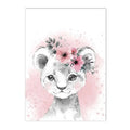 Giraffe & Lion Nursery Wall Art Prints by Axyaa