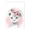 Giraffe & Lion Nursery Wall Art Prints by Axyaa