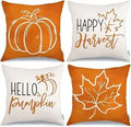 Axyaa Buffalo Check Print Linen Pillow Cover 45x45 for Fall Thanksgiving Decor
