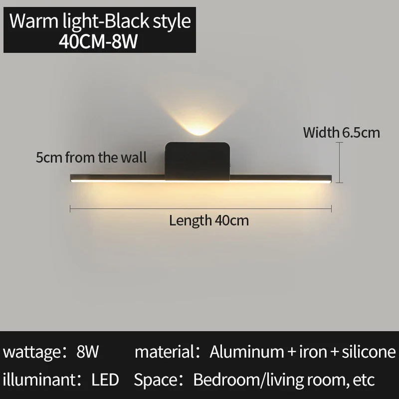 Axyaa Modern Waterproof Wall Lamp Mirror Front Light