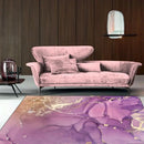 Axyaa Rose Gold Oil Painting Area Rug for Bedroom and Living Room