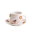 Axyaa Ceramic Donut Coffee Cup & Saucer Set: Creative Design, Perfect for Morning Coffee