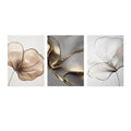 Axyaa Minimalist Floral Canvas Set with Gold Accents