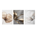 Axyaa Minimalist Floral Canvas Set with Gold Accents