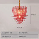 Axyaa Luxurious Pink Glass Chandelier for Living Room, Bedroom, and Dining Room
