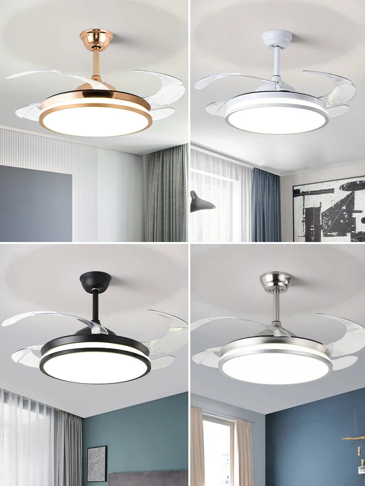 Axyaa LED Fan Lamp: Modern Invisible Chandelier for Living Room, Bedroom & Dining Room