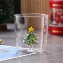 Axyaa Christmas Tree Glass Cup: Festive 3D Tree Mug for Coffee, Wine, Juice, or Milk