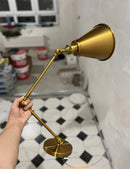 Axyaa Retro Adjustable Iron Wall Lamp Sconce, Industrial Black Brass Indoor Light.