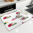 Axyaa Coffee Dish Mat: Absorbent, Anti-slip, Quick Dry Draining Pad