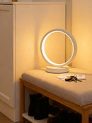Axyaa Circular LED Table Lamp - Nordic Style Wrought Iron - Three Tone Light