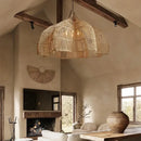 Axyaa Rattan Pendant Light: Retro Southeast Asian Style for Living & Dining Room