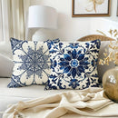 Axyaa Blue Floral Pattern Pillowcase - Home Decor Accent