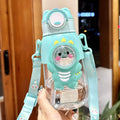 Axyaa Kids Dinosaur Water Bottle - Leakproof Straw Cup for Boys & Girls
