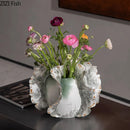 Axyaa Butterfly Wings Ceramic Vase Desk Decoration Modern Decor Artificial Flowers