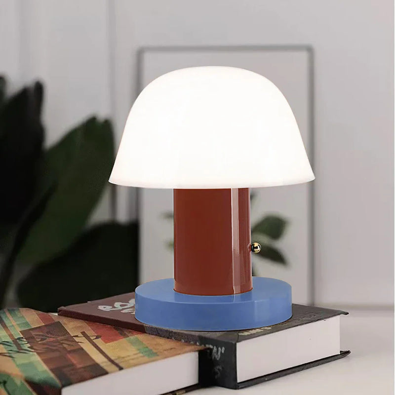 Axyaa USB Charging LED Mushroom Table Lamp Touch Switch Bedside Decor Light