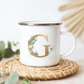 Floral Enamel Mugs: Vintage Design by Axyaa - Perfect for Coffee, Tea, and Desserts