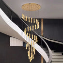 Axyaa Crystal Chandelier Stair Pendant Lamp Living Room Pendant Lights Interior Lighting