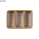 Axyaa Ceramic Seasoning Set - Three Grid Plate with Dipping Dishes