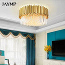 Axyaa Crystal LED Ceiling Lamp Silver Chandelier for Home Interior Decor