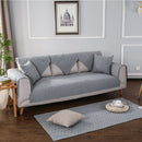 Axyaa Soft Washed Cotton Sofa Cover: Warm & Anti-Slip Solid Color Protective Towel