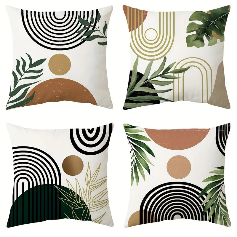 Axyaa Geometric Leaf Pattern Pillow Cover Home Decoration Sofa Cushion