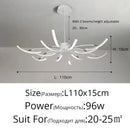 Axyaa Octopus LED Chandelier: Matte Black/White Finish, Dimmable Pendant Lighting