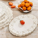 Axya White Lace Round Paper Placemat Coaster Set - 150Pcs