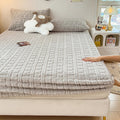 Axyaa Jacquard Winter Fleece Mattress Cover, Elastic Band, Thick & Warm Bed Sheet