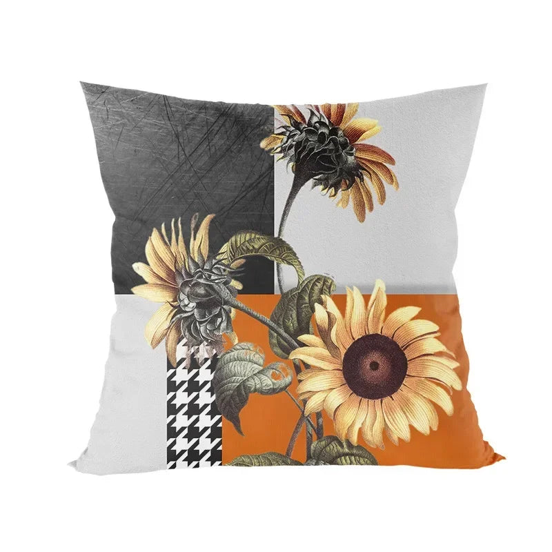 Abstract Line Drawing Girls Print Cushion Cover 45x45cm by Axyaa