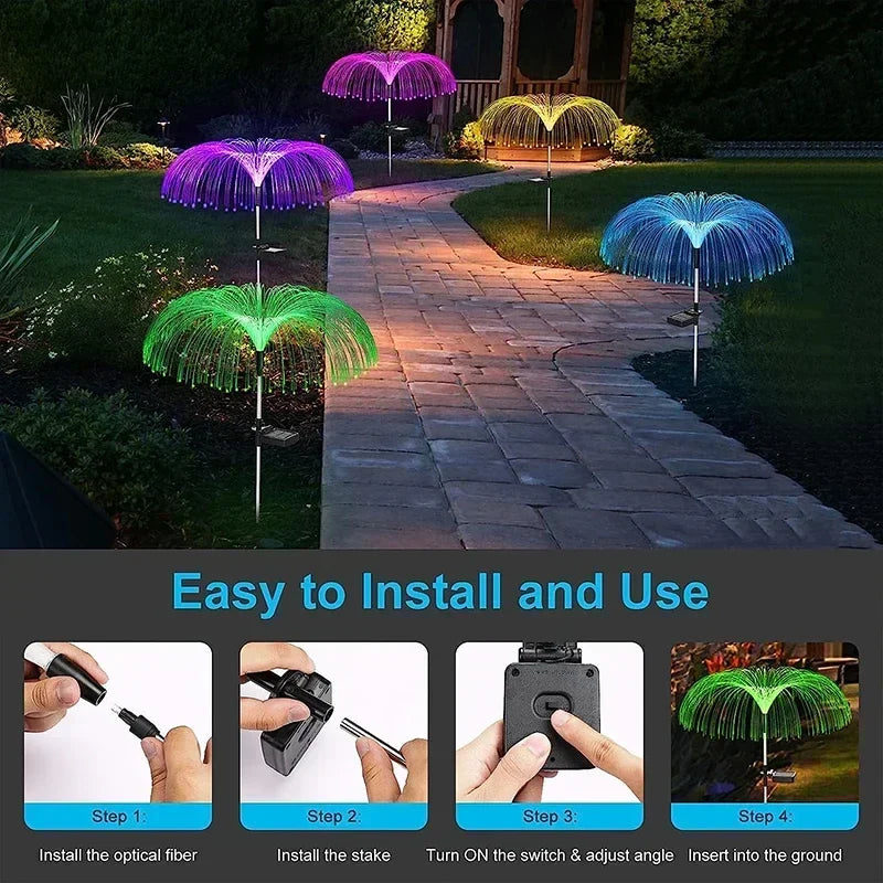 Axyaa Solar Jellyfish Lawn Lights for Outdoor Garden Decor