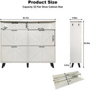 Axyaa Shoe Storage Cabinet with 4 Flip Drawers and Open Shelves