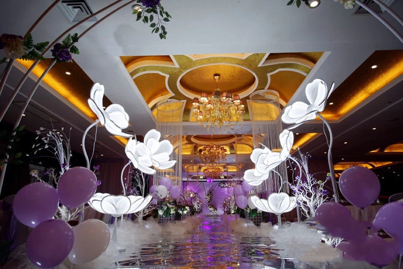Luminous Flower Lamp LED White Lace Decor for Wedding & Party Events by Axyaa