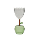 Axyaa Nordic Ripple Glass Goblet, 240ml, Fruit Green Apple Yellow Amber Pear Base