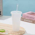 Axyaa 710ml Macaron Plastic Straw Cup - Large Capacity, Reusable, Ideal for Parties & Coffee