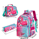 Axyaa Kids Backpack Set with Lunch Box and Pencil Case for Ages 8-10
