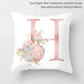 Axyaa Pink Letterwork Cushion Cover 45*45cm, Wedding Party Decor, Elegant Wedding Pillow